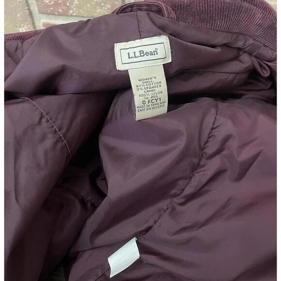 LL Bean Blazer Womens Size 16 R Plum Corduroy Button Jacket Pockets Classic - Picture 5 of 9